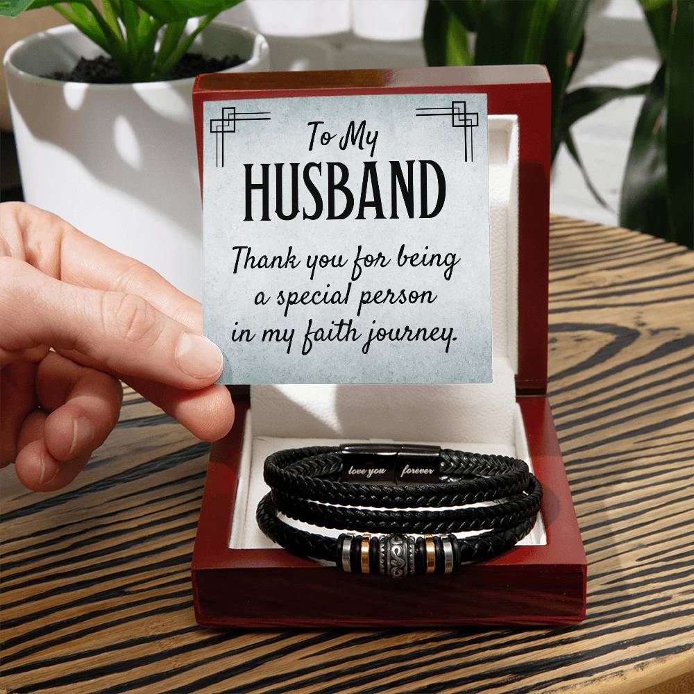 Genuine Leather Bracelet - Personalized Gift for Him