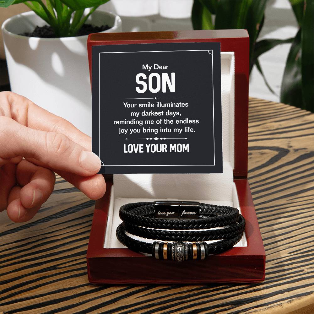 Genuine Leather Bracelet - Personalized Gift for Him
