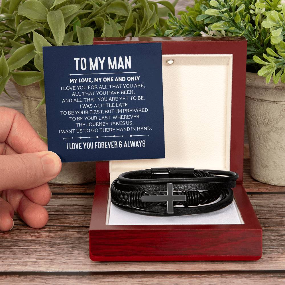 Genuine Leather Bracelet - Personalized Gift for Him