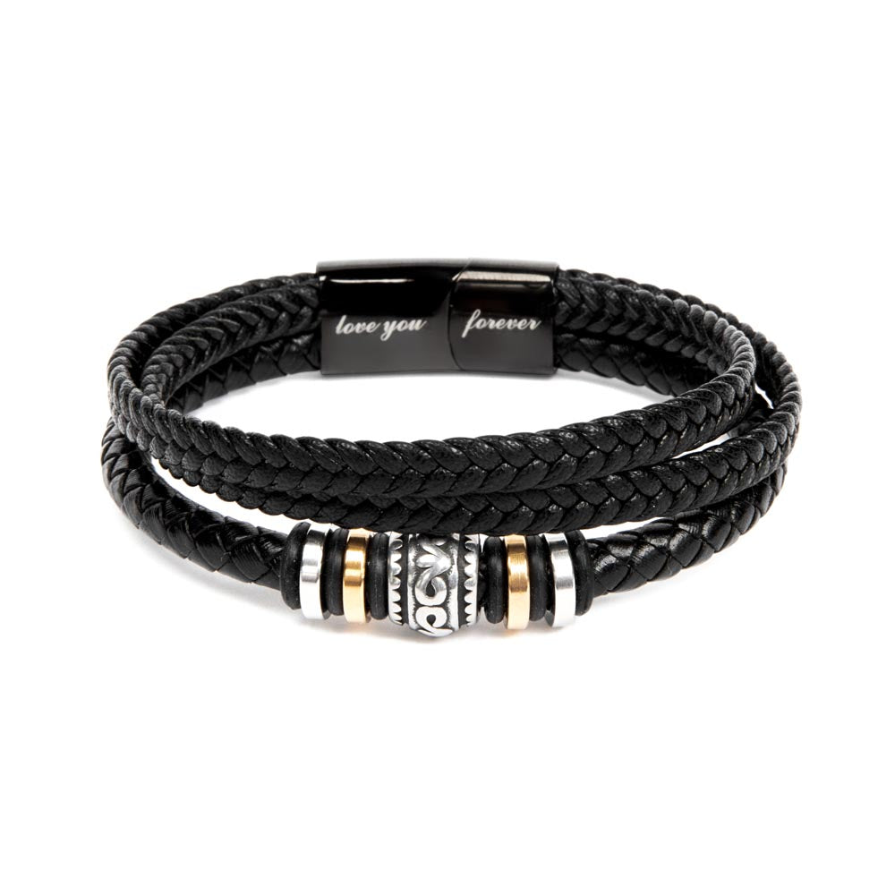 Genuine Leather Bracelet - Personalized Gift for Him