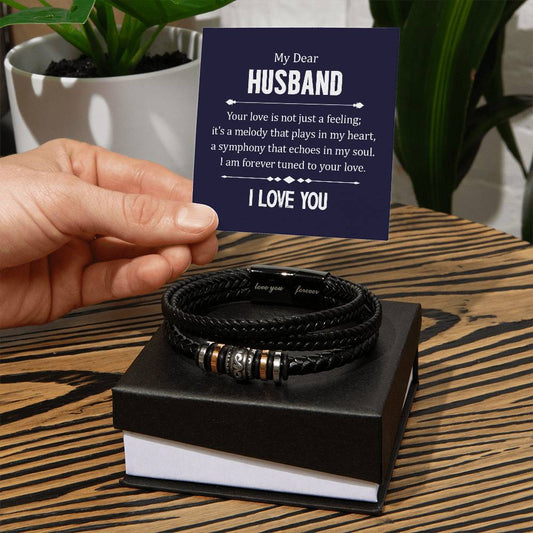 Genuine Leather Bracelet - Personalized Gift for Him