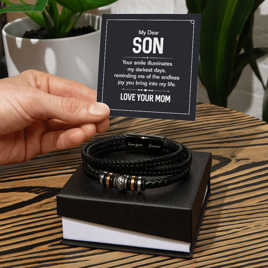 Genuine Leather Bracelet - Personalized Gift for Him