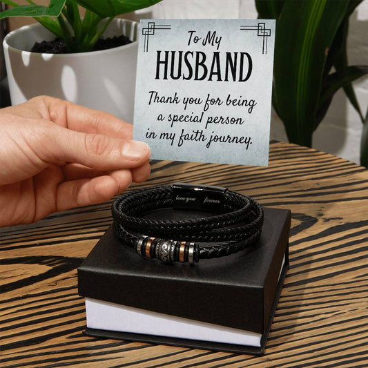 Genuine Leather Bracelet - Personalized Gift for Him
