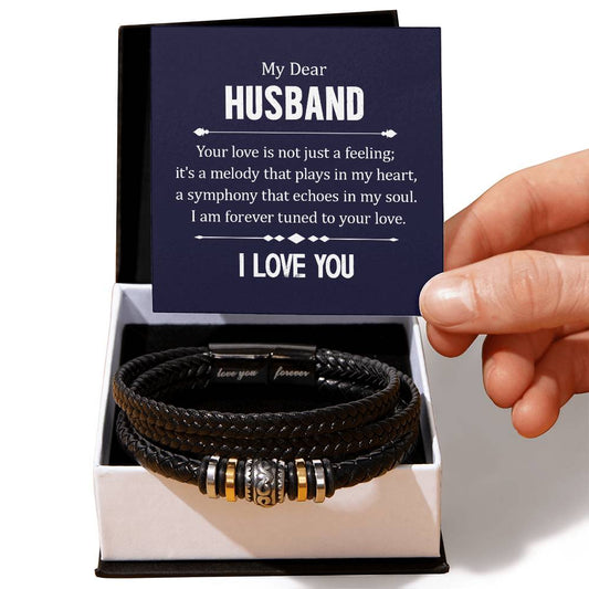 Genuine Leather Bracelet - Personalized Gift for Him