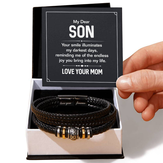 Genuine Leather Bracelet - Personalized Gift for Him