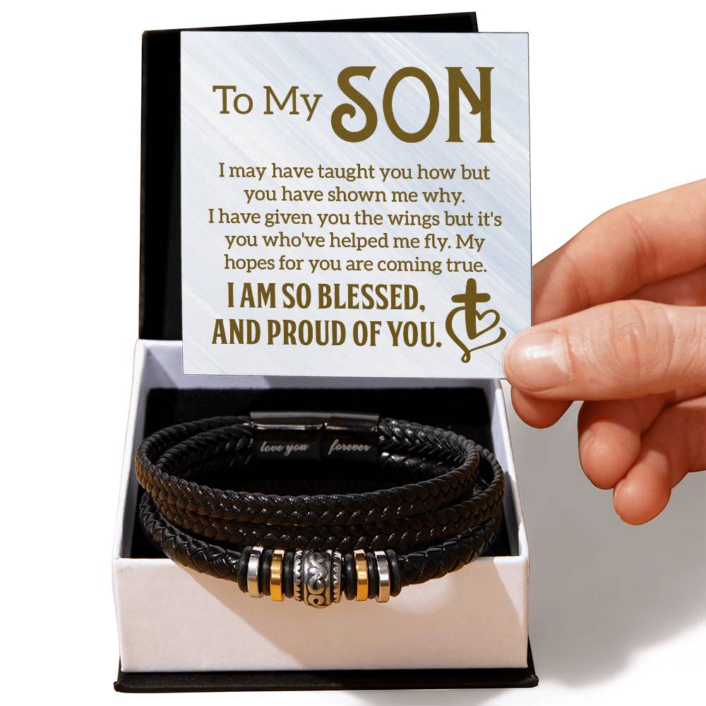 Genuine Leather Bracelet - Personalized Gift for Him