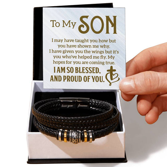 Genuine Leather Bracelet - Personalized Gift for Him