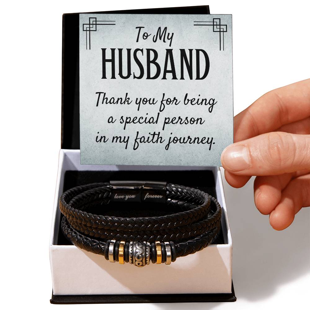 Genuine Leather Bracelet - Personalized Gift for Him