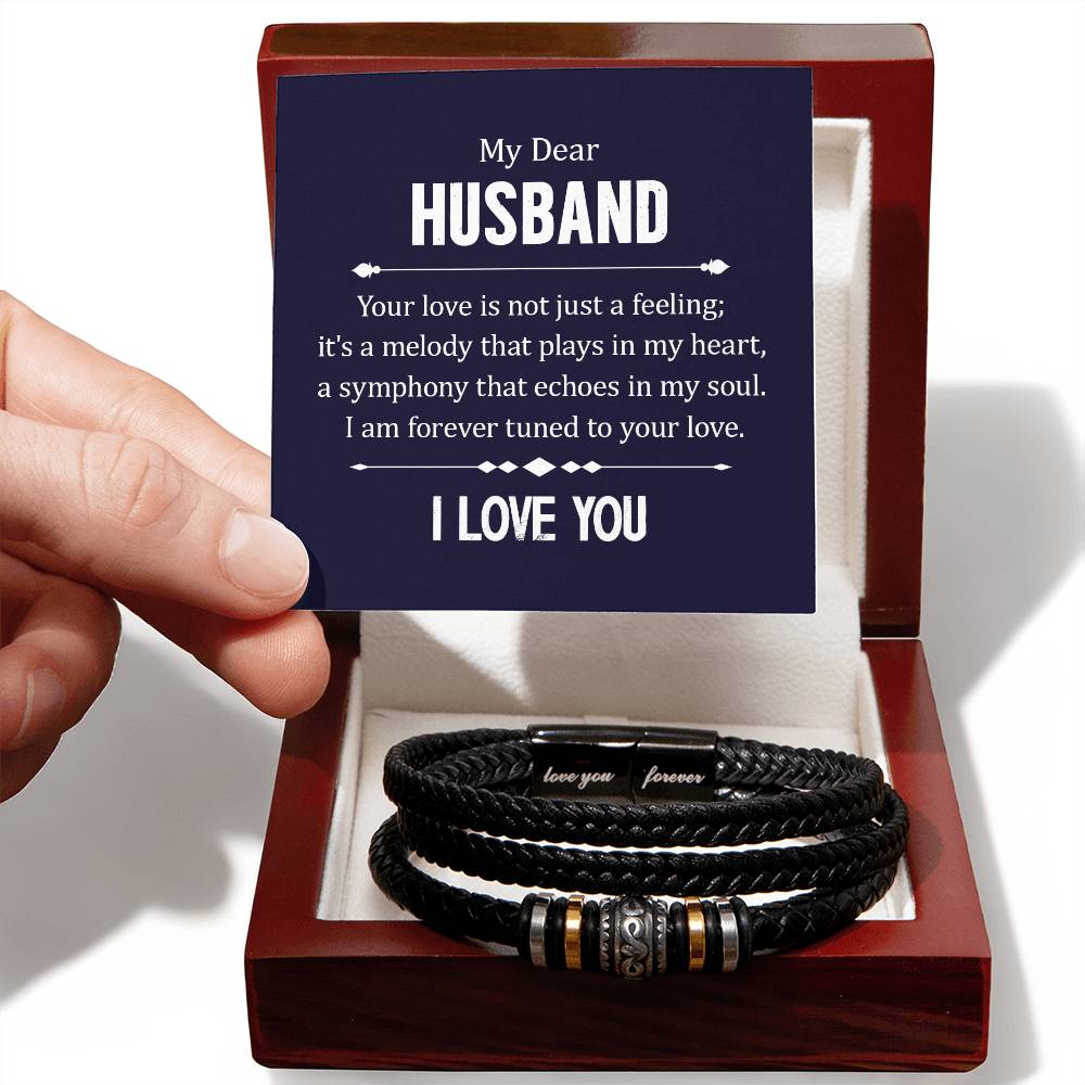 Genuine Leather Bracelet - Personalized Gift for Him
