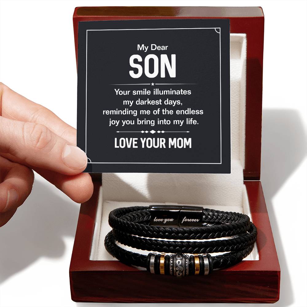 Genuine Leather Bracelet - Personalized Gift for Him