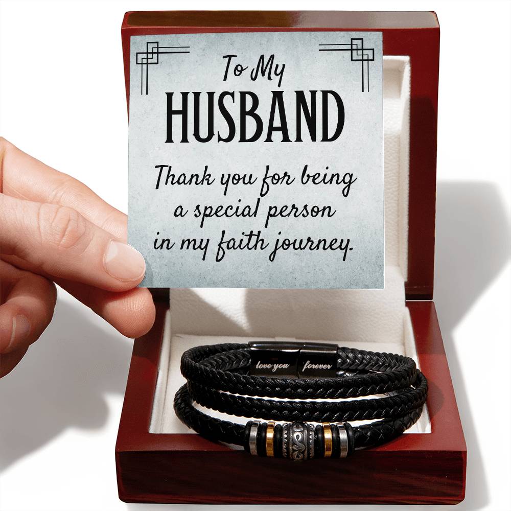 Genuine Leather Bracelet - Personalized Gift for Him