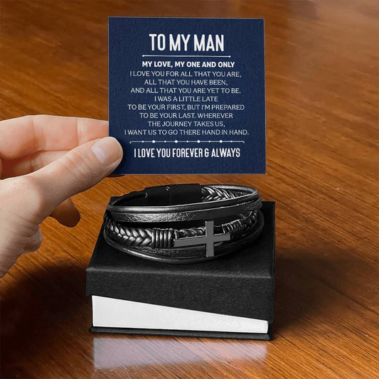 Genuine Leather Bracelet - Personalized Gift for Him