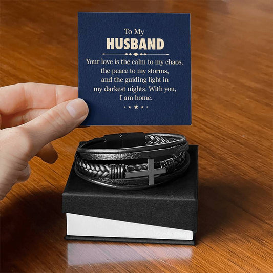 Genuine Leather Bracelet - Personalized Gift for Him