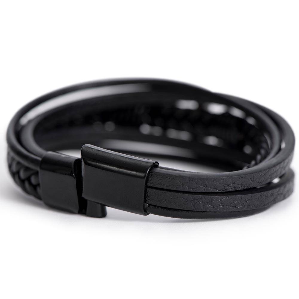 Genuine Leather Bracelet - Personalized Gift for Him