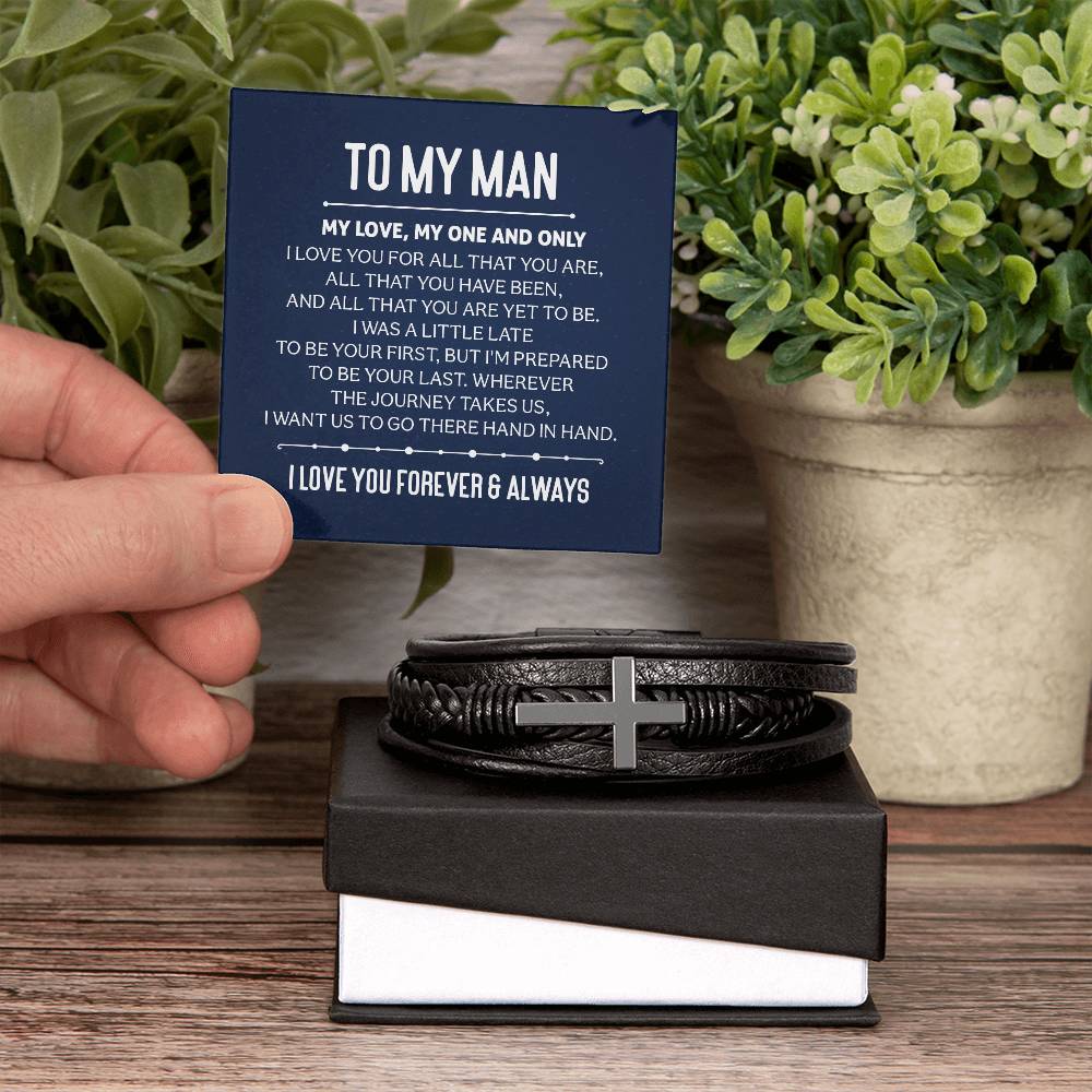 Genuine Leather Bracelet - Personalized Gift for Him