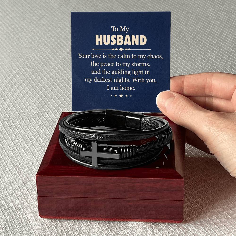 Genuine Leather Bracelet - Personalized Gift for Him