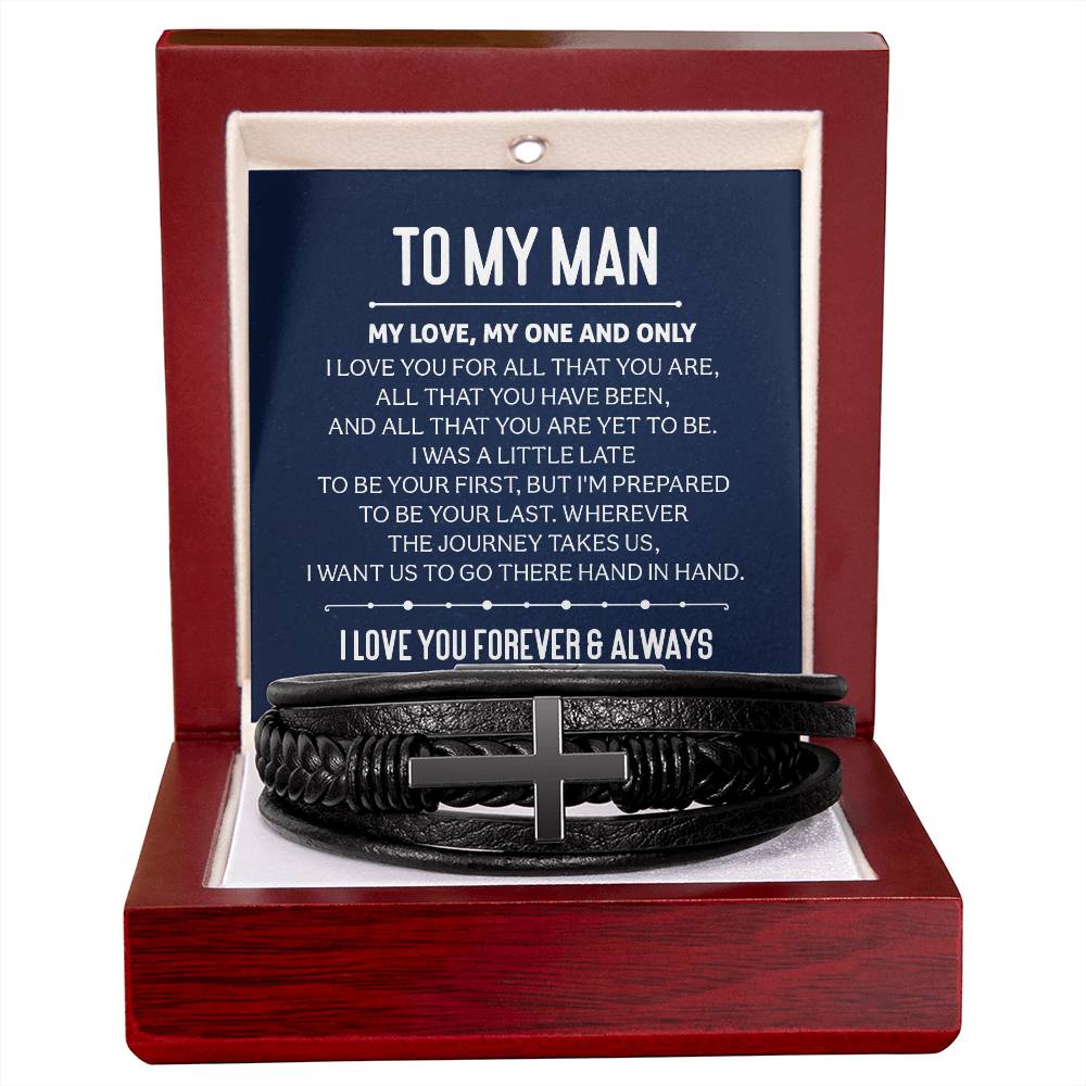 Genuine Leather Bracelet - Personalized Gift for Him