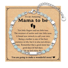 IKIATY First Mothers Day Gifts for Pregnant Mom Women Mom to Be Gifts for 1st Time Mom New Mom Bracelet Jewelry Gifts Pregnancy Birthday Christmas Gifts for Daughter in Law