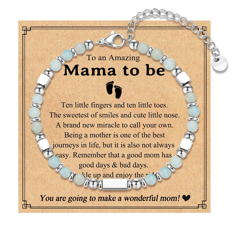 IKIATY First Mothers Day Gifts for Pregnant Mom Women Mom to Be Gifts for 1st Time Mom New Mom Bracelet Jewelry Gifts Pregnancy Birthday Christmas Gifts for Daughter in Law